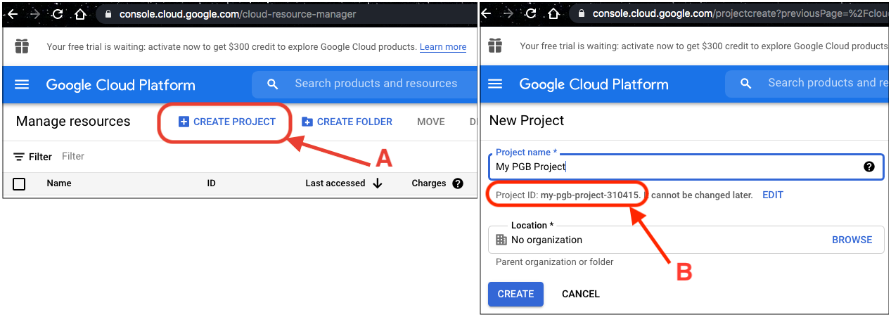 Google Cloud project setup